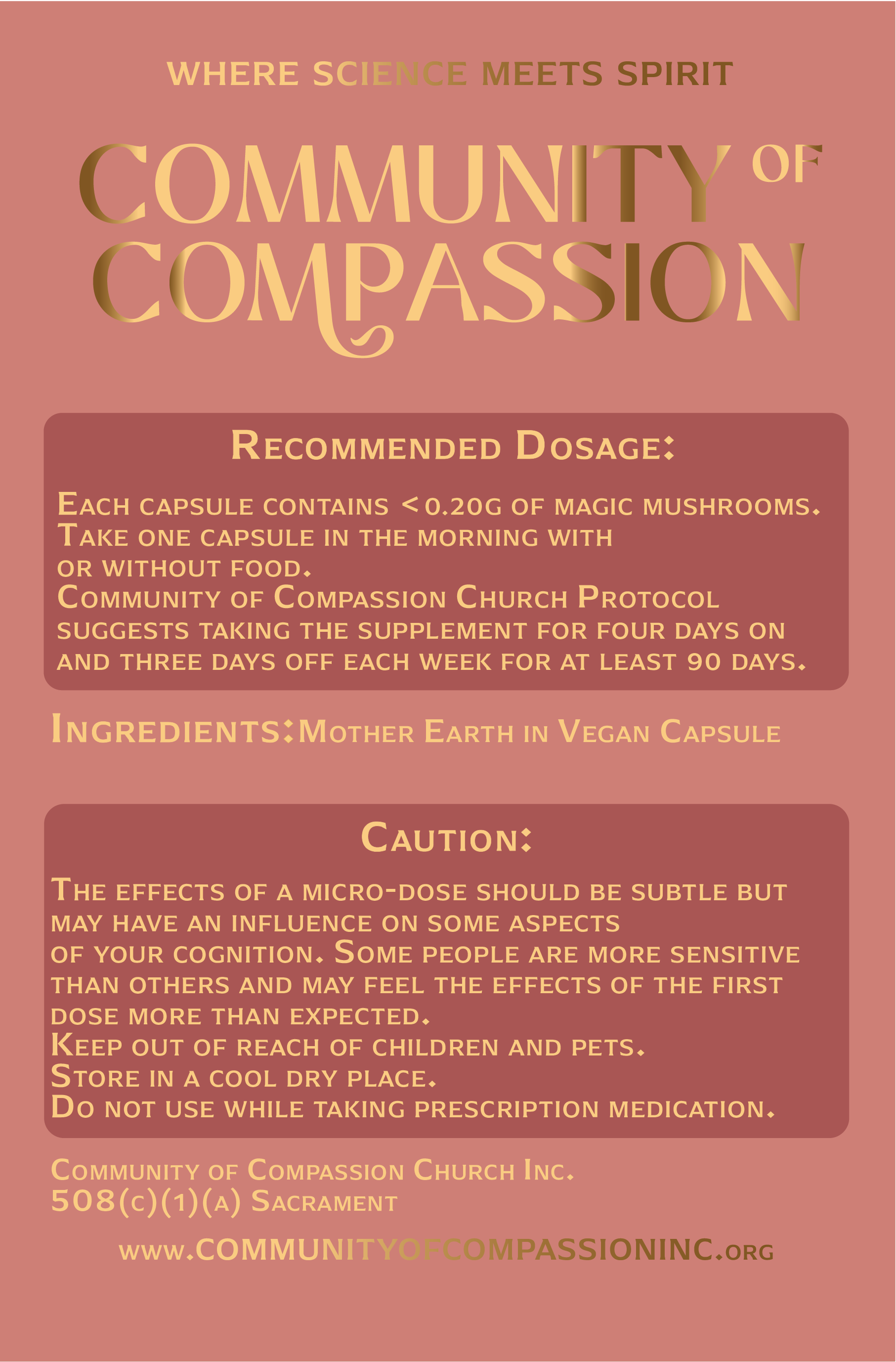 Compassion Caps 90 Day Course (Includes Sacrament Access)